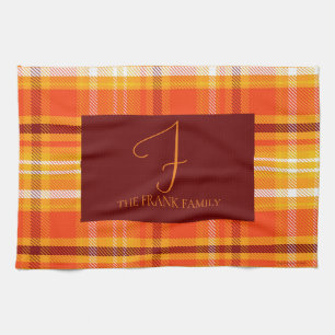 Autumn Plaid Home Decor Fall Season Tea Towel