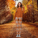 Autumn plaid leggings<br><div class="desc">Autumn plaid in orange tan and grey, wear over big shirt or sweater.</div>