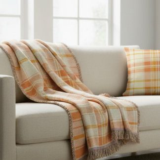 Autumn plaid pattern  throw blanket