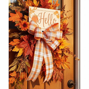 Autumn plaid satin ribbon