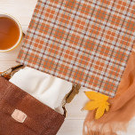 Autumn plaid scarf<br><div class="desc">Autumn plaid in orange tan and grey</div>
