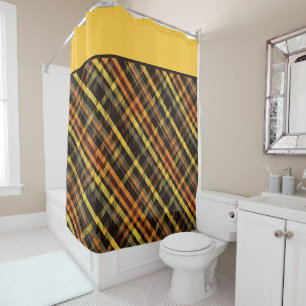 Autumn plaid  shower curtain