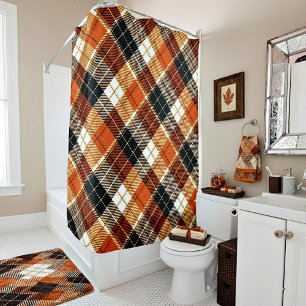 autumn plaid shower curtain