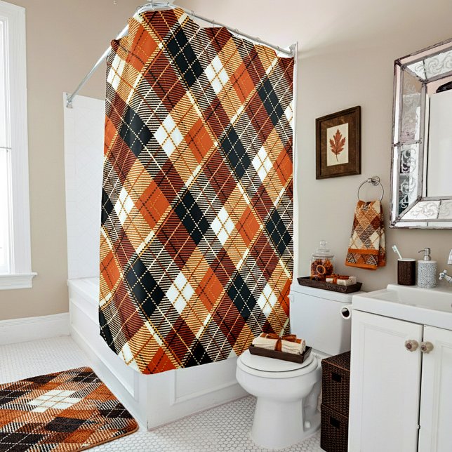autumn plaid shower curtain (Creator Uploaded)