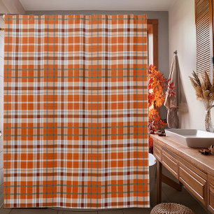 Autumn plaid shower curtain