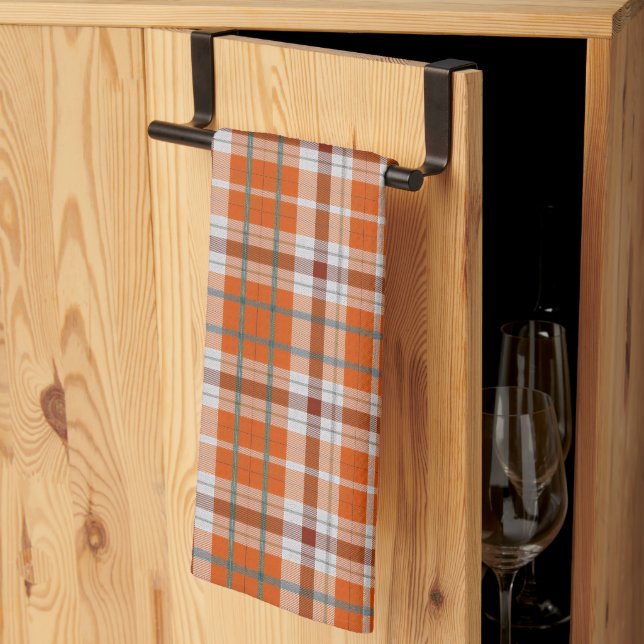 Autumn plaid tea towel (Thirds Fold)