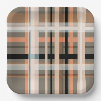 autumn plaid variations 001 paper plate