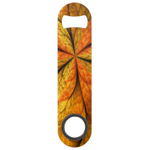 Autumn Plant, Modern Abstract Fractal Art Leaf