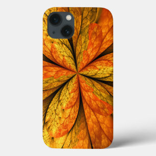 Autumn Plant, Modern Abstract Fractal Art Leaf iPhone 13 Case