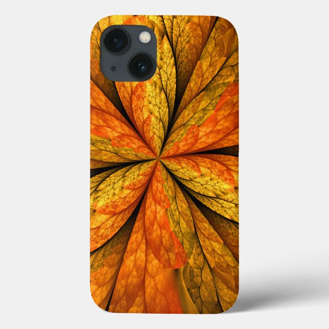 Autumn Plant, Modern Abstract Fractal Art Leaf Case-Mate iPhone Case (Back)