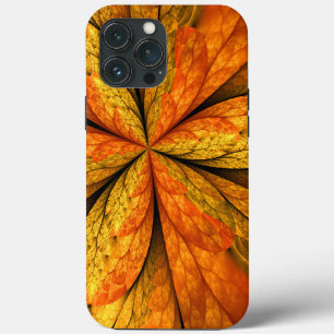 Autumn Plant, Modern Abstract Fractal Art Leaf iPhone 13 Pro Max Case