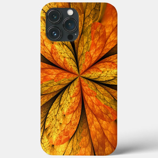 Autumn Plant, Modern Abstract Fractal Art Leaf Case-Mate iPhone Case (Back)