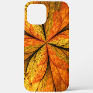 Autumn Plant, Modern Abstract Fractal Art Leaf iPhone 12 Pro Max Case