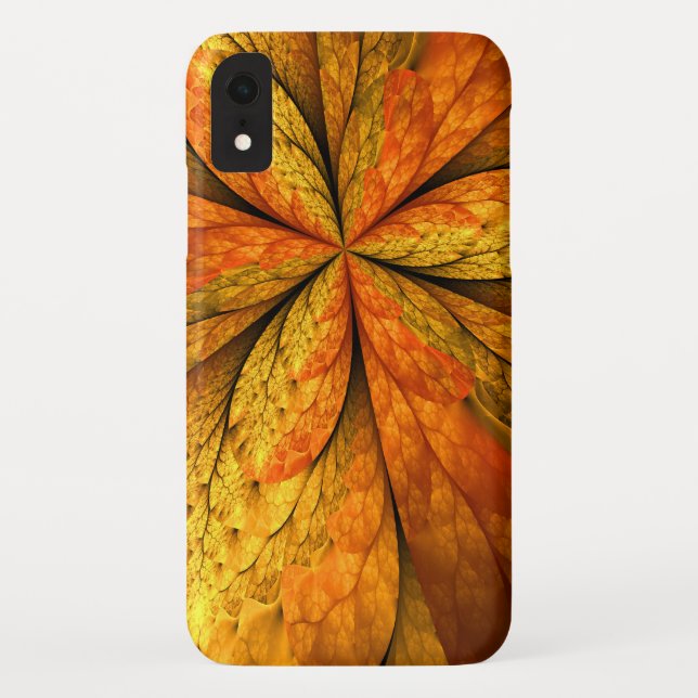 Autumn Plant, Modern Abstract Fractal Art Leaf Case-Mate iPhone Case (Back)