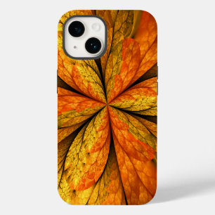 Autumn Plant, Modern Abstract Fractal Art Leaf Case-Mate iPhone 14 Case