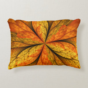 Autumn Plant, Modern Abstract Fractal Art Leaf Decorative Cushion