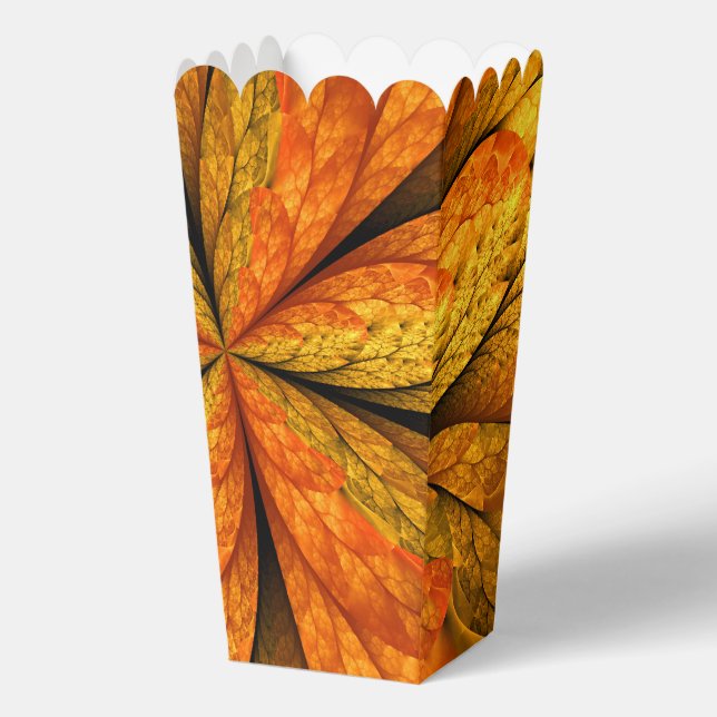 Autumn Plant, Modern Abstract Fractal Art Leaf Favour Box (Front)