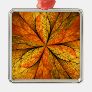 Autumn Plant, Modern Abstract Fractal Art Leaf Metal Tree Decoration