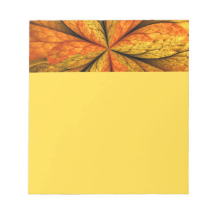 Autumn Plant, Modern Abstract Fractal Art Leaf Notepad