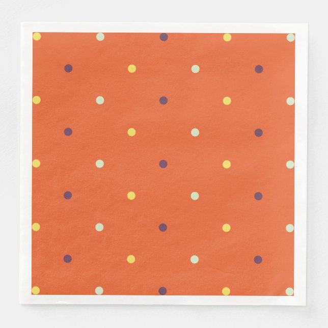 Autumn Polka Dots Dinner Napkins (Front)