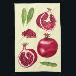 Autumn Pomegranates Watercolor Painting Tea Towel<br><div class="desc">Decorate your kitchen with this fun pomegranate dish towel. Makes a great housewarming or wedding gift! You can always add your own text. Let me know if you'd like something custom made. If you buy it, thank you! Be sure to share a pic on Instagram of it in action and...</div>