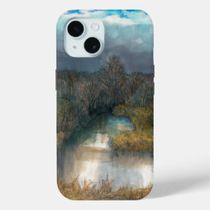 autumn pond iPhone 15 case