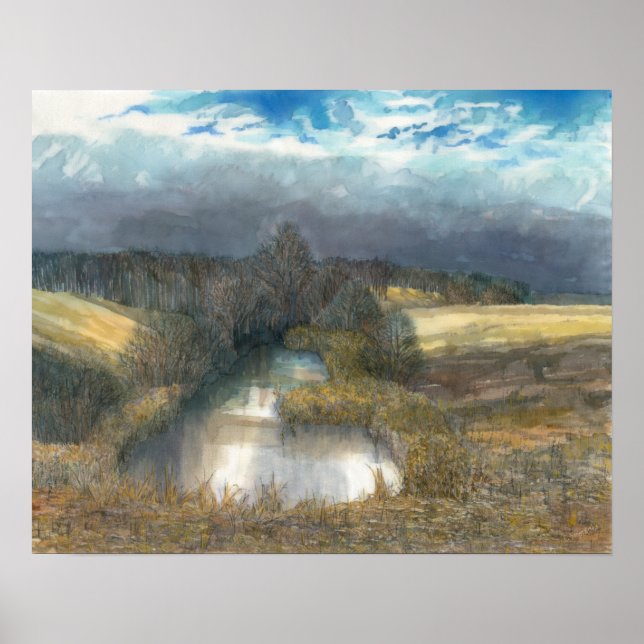 autumn pond poster (Front)
