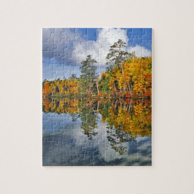 Autumn pond reflections, Maine Jigsaw Puzzle (Vertical)