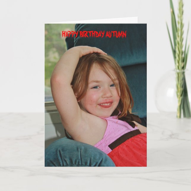Autumn Posing Birthday Card (Front)