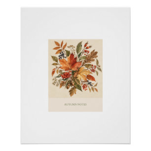 Autumn poster with cozy leafs.