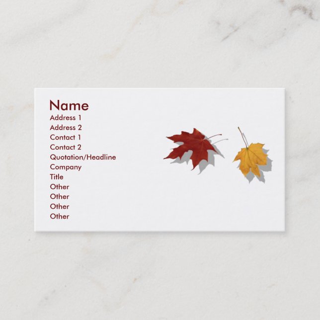 Autumn Profile Card (Front)