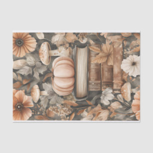 Autumn Pumpkin and Flowers Fall Decoupage Tissue Paper