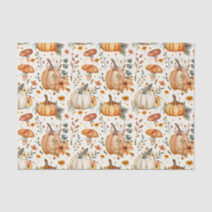 Autumn Pumpkin and Flowers Fall Decoupage Tissue Paper