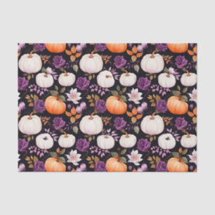 Autumn Pumpkin and Flowers Fall Decoupage Tissue Paper