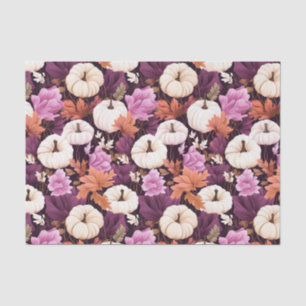 Autumn Pumpkin and Flowers Fall Decoupage Tissue Paper