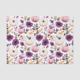 Autumn Pumpkin and Flowers Fall Decoupage Tissue Paper