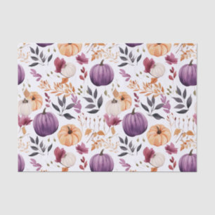 Autumn Pumpkin and Flowers Fall Decoupage Tissue Paper