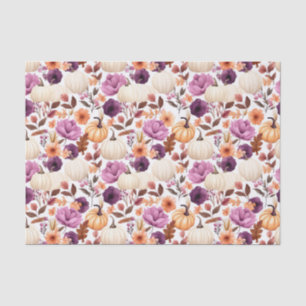 Autumn Pumpkin and Flowers Fall Decoupage Tissue Paper