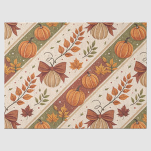 Autumn Pumpkin and Leaves Fall Pattern Tissue Paper
