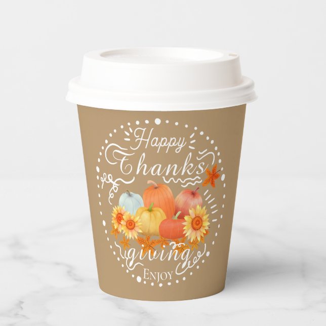 Autumn Pumpkin Ash Paper Cups (Front)