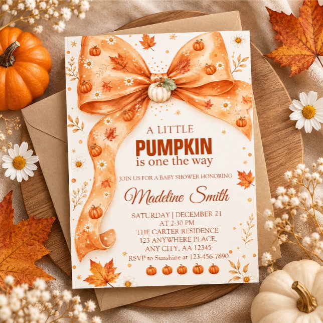 Autumn Pumpkin Baby Shower Invitation (Creator Uploaded)