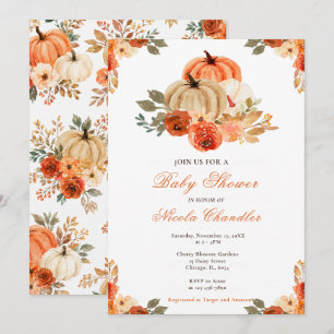 Autumn Pumpkin Baby Shower Invitation