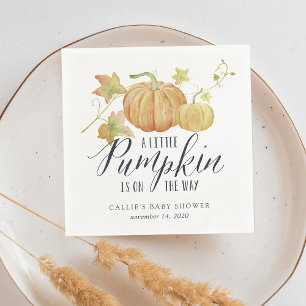 Autumn Pumpkin Baby Shower Napkin