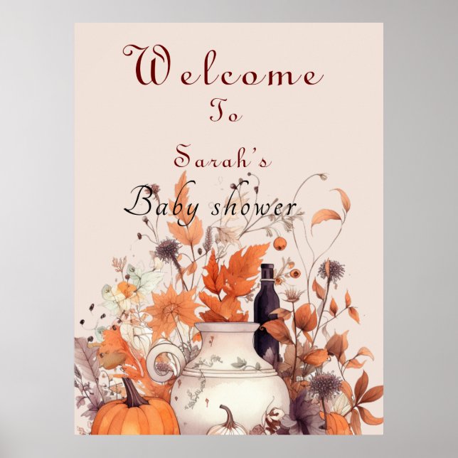  autumn pumpkin Baby shower  Poster (Front)