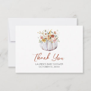 Autumn Pumpkin Baby Shower Thank You Card