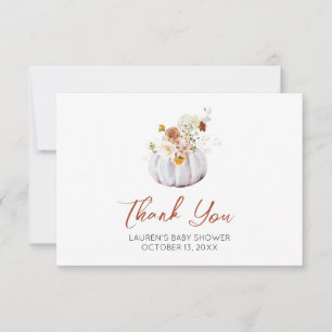 Autumn Pumpkin Baby Shower Thank You Card