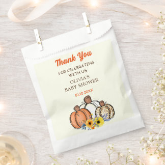 Autumn Pumpkin Boho Fall Baby Shower Favour Bags