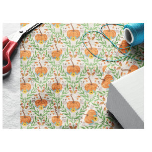 Autumn Pumpkin Botanical Design Tissue Paper