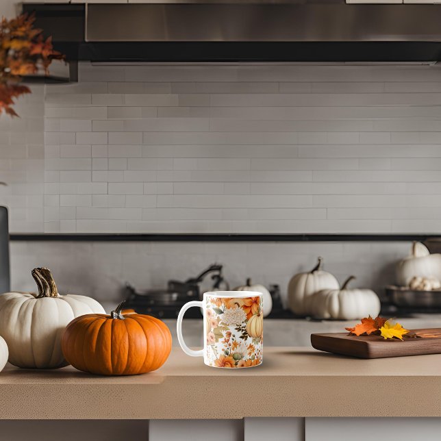 Autumn Pumpkin Bouquet Design Coffee Mug (Creator Uploaded)