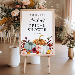 Autumn Pumpkin Bridal Shower Welcome Poster